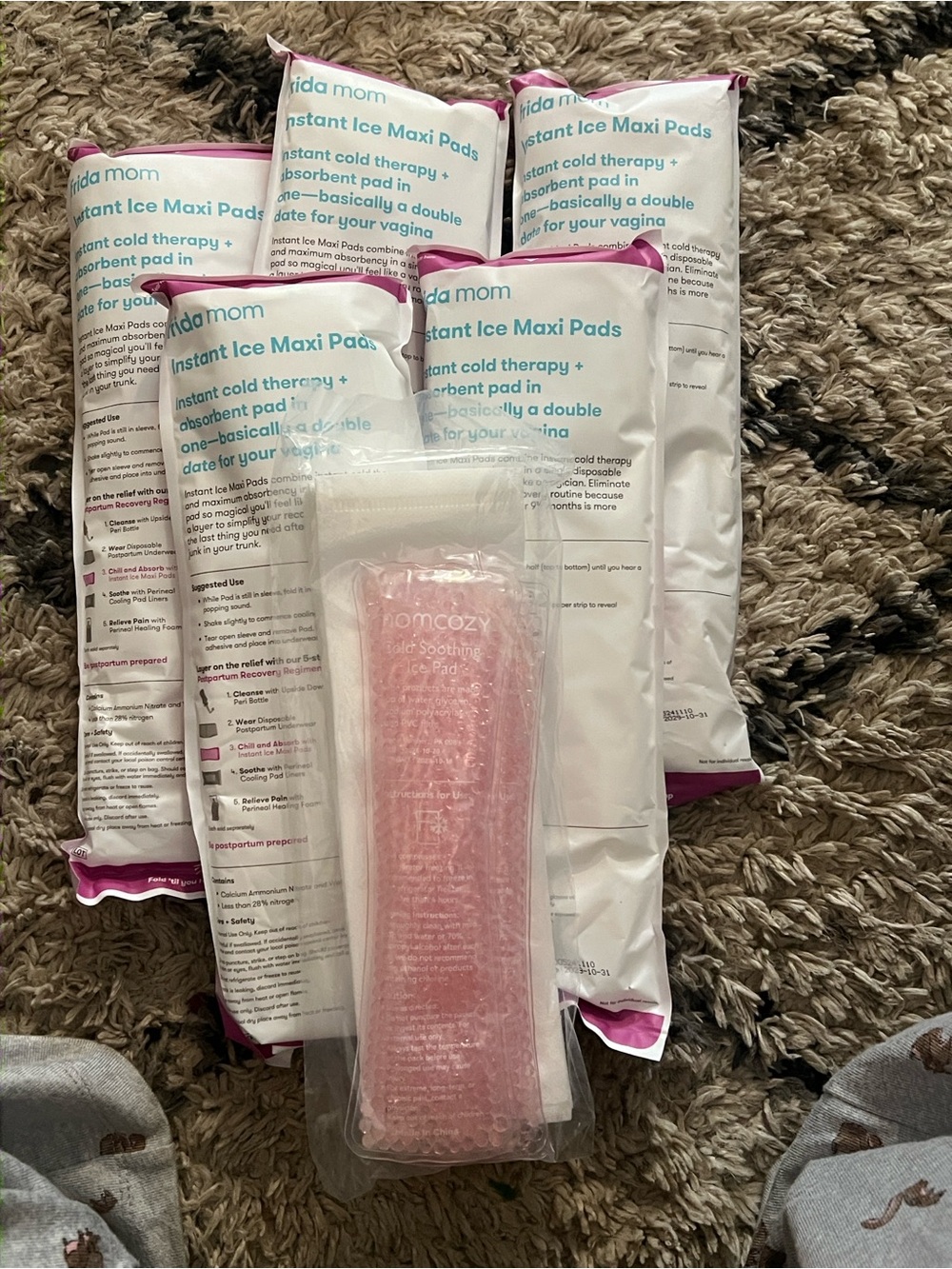 Instant iced maxi pads